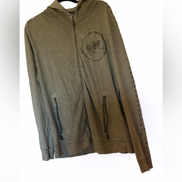 Parasuco men’s distressed zipper luxury studded hoodie  Sz XL - Picture 16 of 16